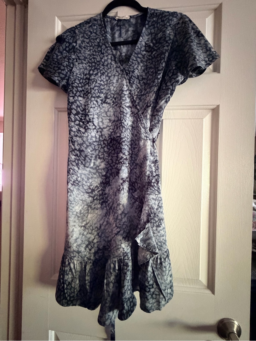 lovestitch dark blue Printed Wrap Midi Dress